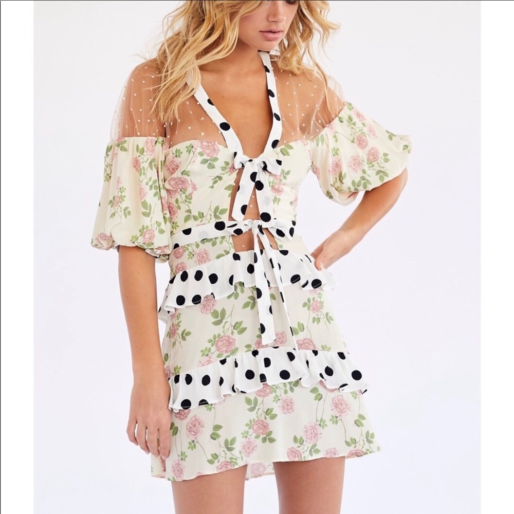 For Love & Lemons Butterscotch Mini Dress